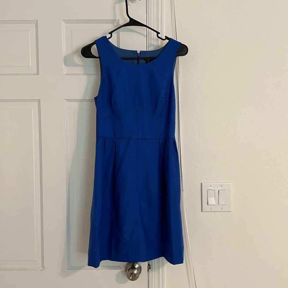 J crew royal blue sleeveless dress 4